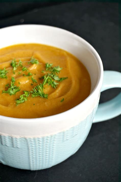 Spiced Red Lentil Sweet Potato Carrot Soup