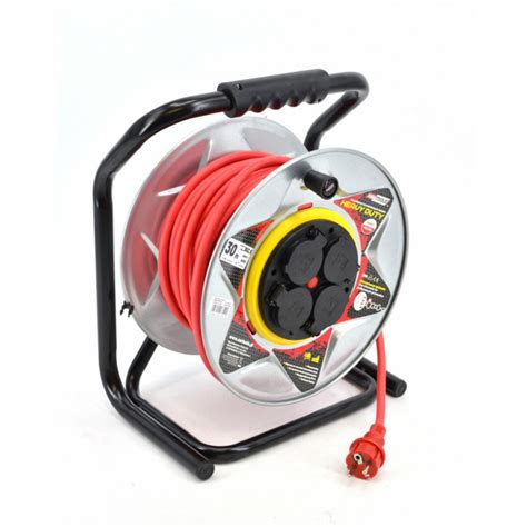 4 Fixed Socket Extension Cable Reel Red 30m 3x25 Mm Awtools