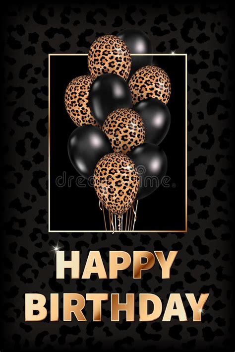 Vector Vertical Poster Happy Birthday With Realistic Balloons On Dark