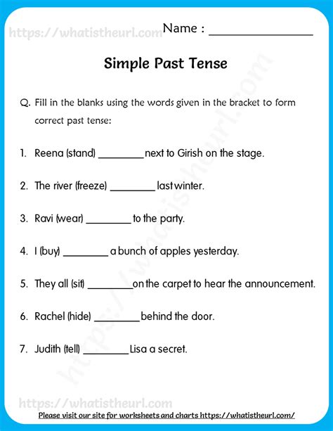 Simple Past Tense Worksheet For Grade 4 At All3