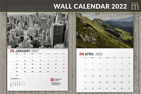 Wall Calendar 2022 Wc037 22 Editable Indesign Template Etsy