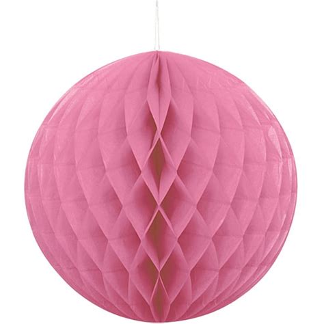 Pink Honeycomb Hanging Decoration Ball 20cm Partyrama