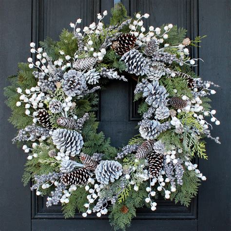 Frosted Pinecone Iced Glitter Berry And Cedar Front Door Winter