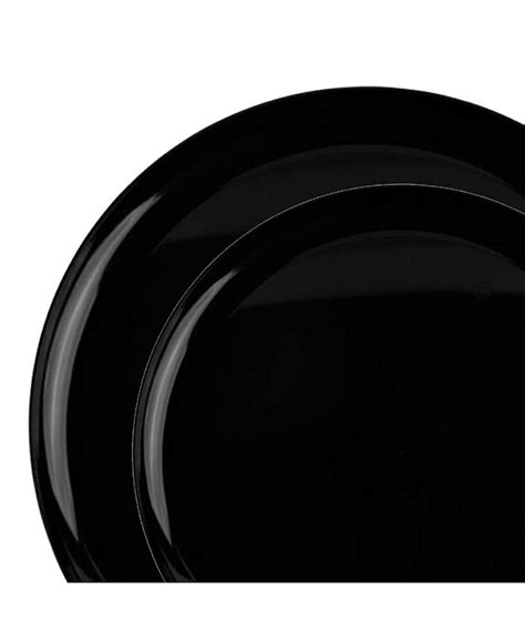Smarty Had A Party Black Flat Round Disposable Plastic Dinnerware Value