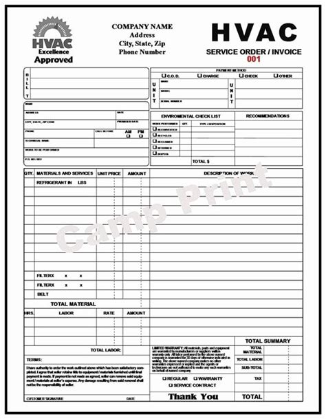 Send your hvac invoice pdf via freshbooks, email or regular mail for your clients' convenience. Hvac Service order Invoice Template New Hvac Service order Invoice 2 Part Carbonless in 2020 ...