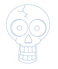Just a simple thin sword that goes down the arm. Cartoon Drawing of a Skull Step by Step Drawing Lesson