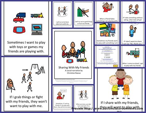 Social Narrative For Sharing This Illustrated Story For Elementary