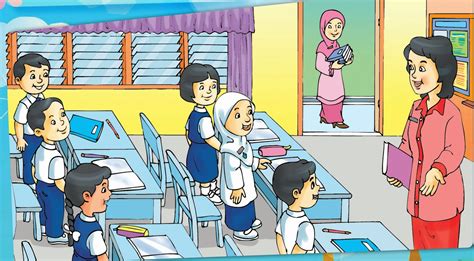 Gambar Ilustrasi Kegiatan Di Sekolah Kartun Hilustrasi