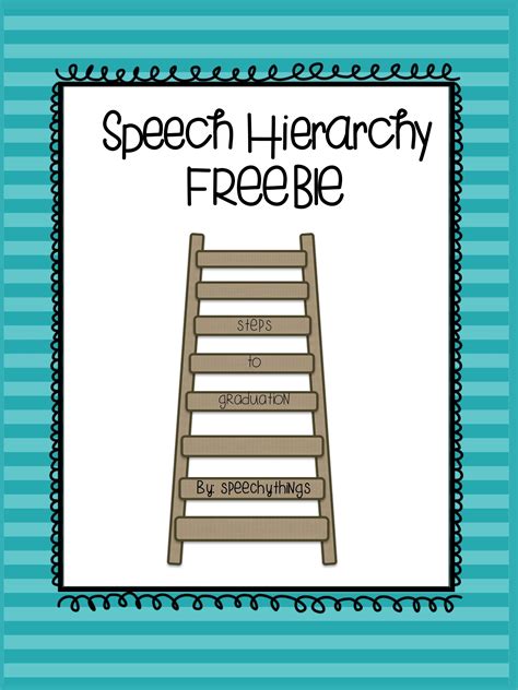 Free Speech Hierarchy Tpt Freebie For Articulation Therapy Speech
