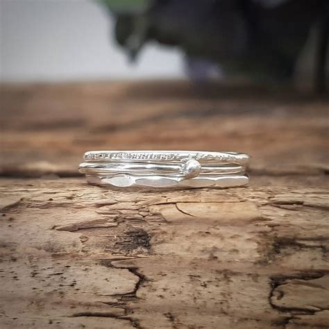 Sterling Silver Stacking Ring Set By Anna Calvert Jewellery