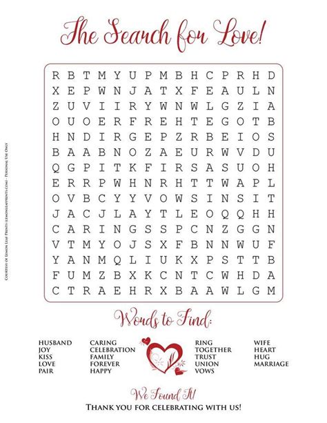 Free Printable Valentines Day Or Wedding Word Search Puzzle 2514007