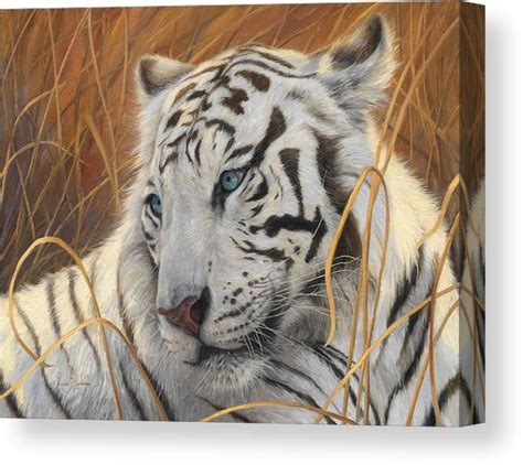 Portrait White Tiger 1 Canvas Print Canvas Art By Lucie Bilodeau