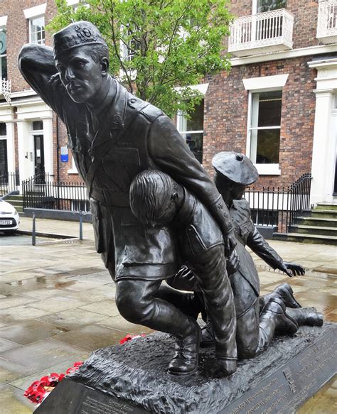 Memorial To The Liverpool Vc Winners Portraying Captain Noel Chevasse