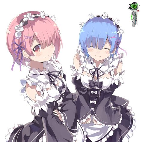 Re Zeroremram Mega Cute Smile Maids Render Ors Anime Renders