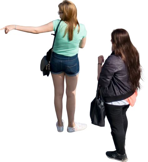 Two white girls cutout png (view from above) | Personnages