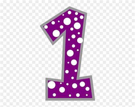 Number 1 Purple And Grey Polkadot Clip Art Polka Dot Number 1 Free