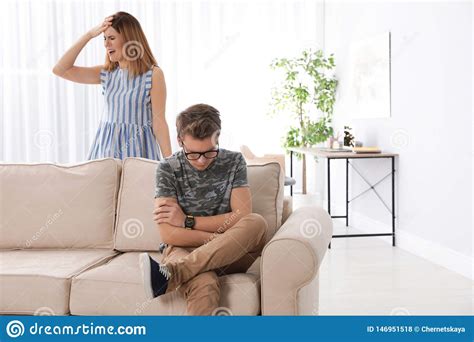 Mother Scolding Her Teenager Son Stock Photo Image Of Mature Child