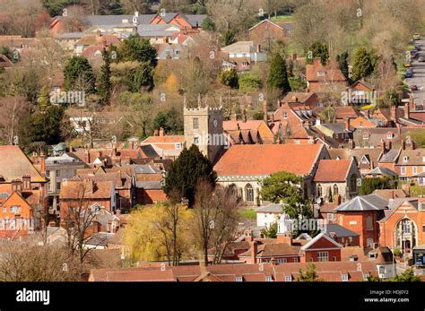 Rooftop View Across The Market Town Of Marlborough Wiltshire Stock