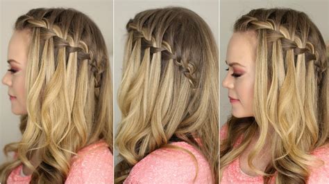 How to braid short hair mane and wear it done for a long time? How to do a Waterfall Braid - YouTube
