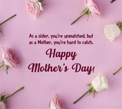 Happy Mothers Day Sister Quotes Happy Birthday Card