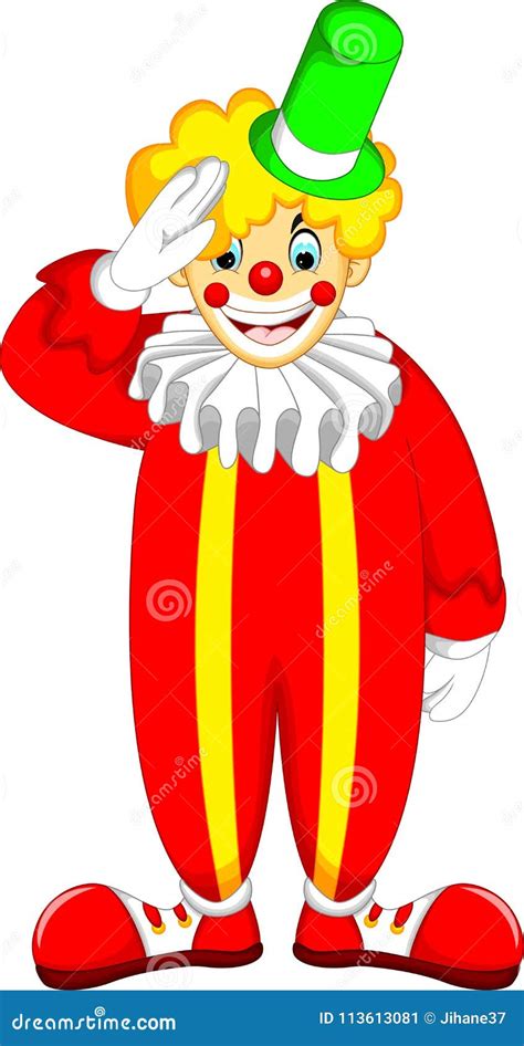 Funny Clown Cartoon Standing With Smiling Stock Illustration