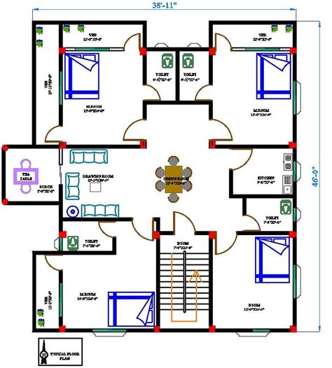 Autocad 2d Floor Plan With Dimensions Freelancer