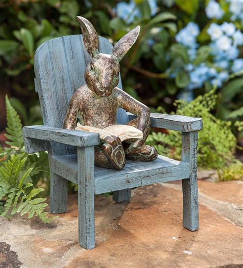 Reading Rabbit Garden Statue Garden Statues Plowhearth