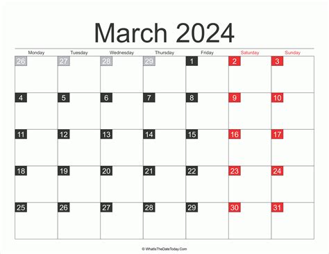 2024 March Calendar Free Printable Templates Word Melly Sonnnie