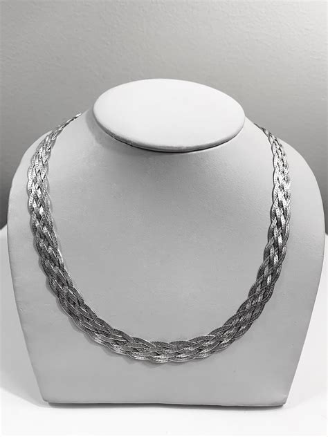 Vintage Sterling Silver 925 Su Italy Braided Woven Necklace Etsy