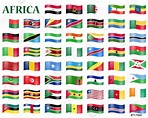 Todas las banderas de los países de África - vector de stock 717965 ...