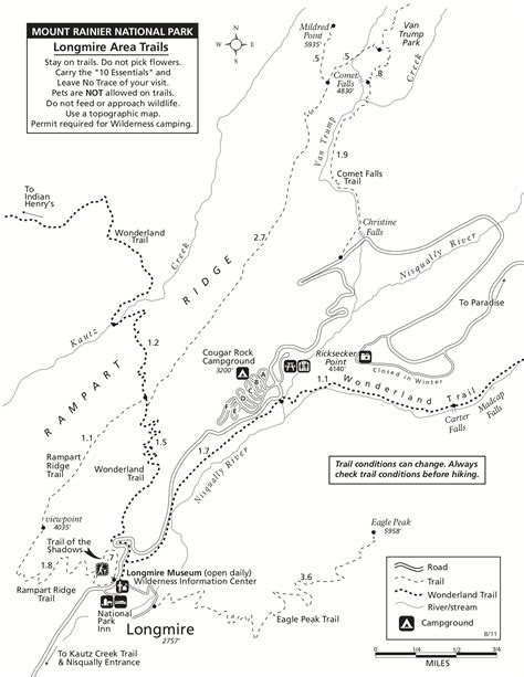 Mt Rainier National Park Map Maps For You