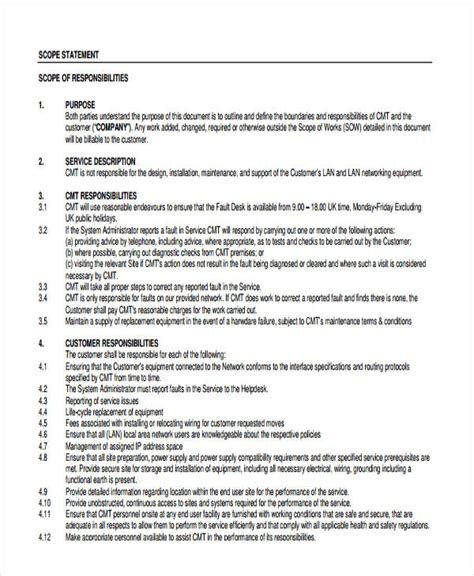 Scope Statement 13 Examples Format Pdf Examples