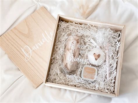 Bridesmaid Proposal Box Custom Wooden T Boxes For Bridesmaids Will