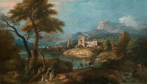 Marco Ricci Belluno 1676 Venice 1730 Landscape With A Woman And Child