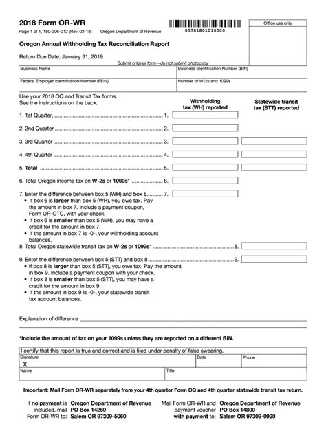 2023 Oregon Withholding Form Printable Forms Free Online