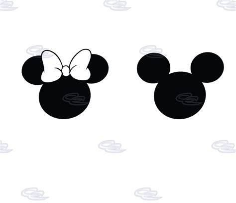 Mickey And Minnie Mouse Silhouette