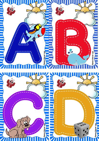 Alfabeto Ilustrado Bastao Colorido Infantil Pdf Elo