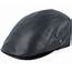 M22 Leather Black Flat Cap  City Sport Caps Hatstoreconz