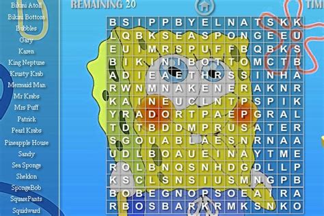 Spongebob Word Search Game Words And Letter Games Games Loon