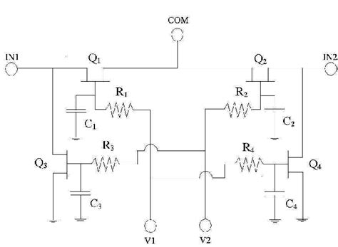 Wideband spdt switch, low insertion loss. Schematic of the AlGaN/GaN HEMT MMIC SPDT switch ...