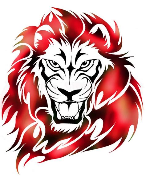 Red Flame Leo Tattoos Tribal Lion Tattoo Tribal Lion Lion Tattoo Design