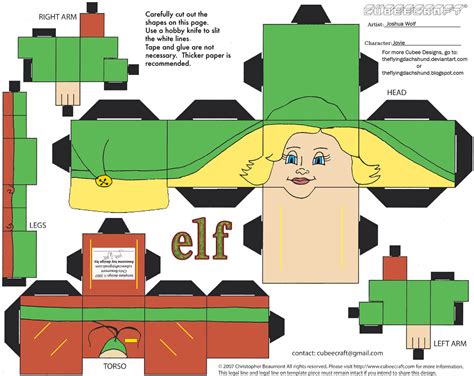 Jovie From Elf Paper Toy Free Printable Papercraft Templates