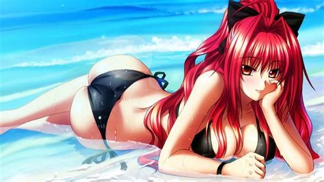 Chica Anime Manga Pelirroja Bikini Wallpaper 2560x1440 640884