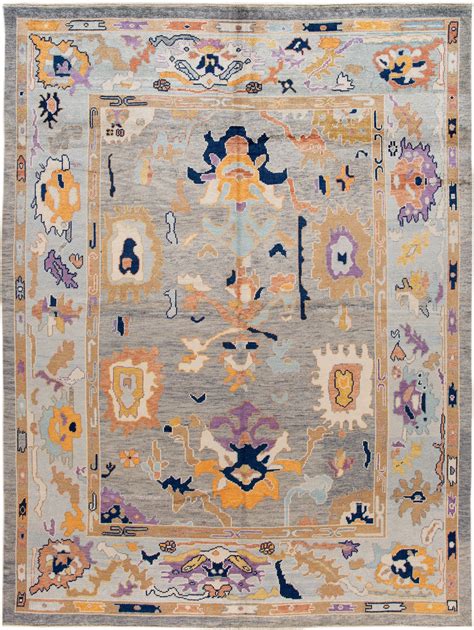 6820 Beautiful Contemporary Turkish Oushak Rug Hand Knotted Wool