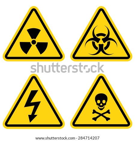 Hazard Warning Icon Set Stock Vector Royalty Free 284714207