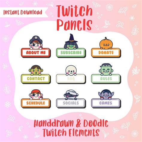 Monsters Twitch Panels Sub Badges Halloween Witch Vampire Etsy