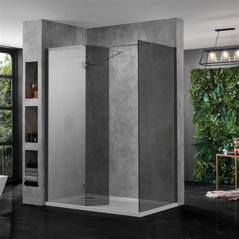Walk in showers are not just for wet rooms. Large Walk In Shower Enclosure Black Glass 10Mm Inc Tray ...