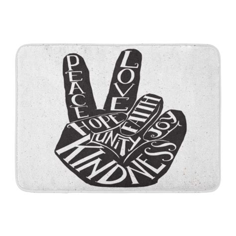 Sidonku Lettering Peace Sign Hand Showing Two Fingers Values Words Love