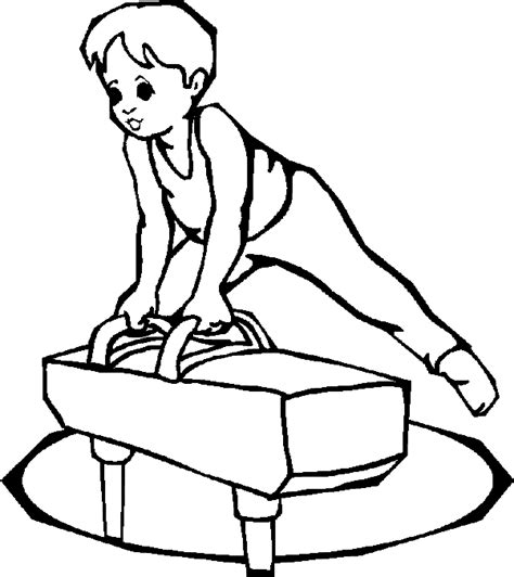 Kids playing tennis coloring page. Olympics Coloring Pages: Gymnast on pommel horse ...