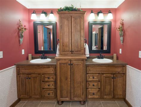← double vanity with linen tower. 8 foot double vanity with tower - Google Search | Kitchen ...
